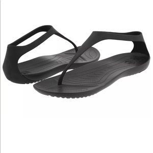 Crocs sexi flip t strap sandals black size 9 women